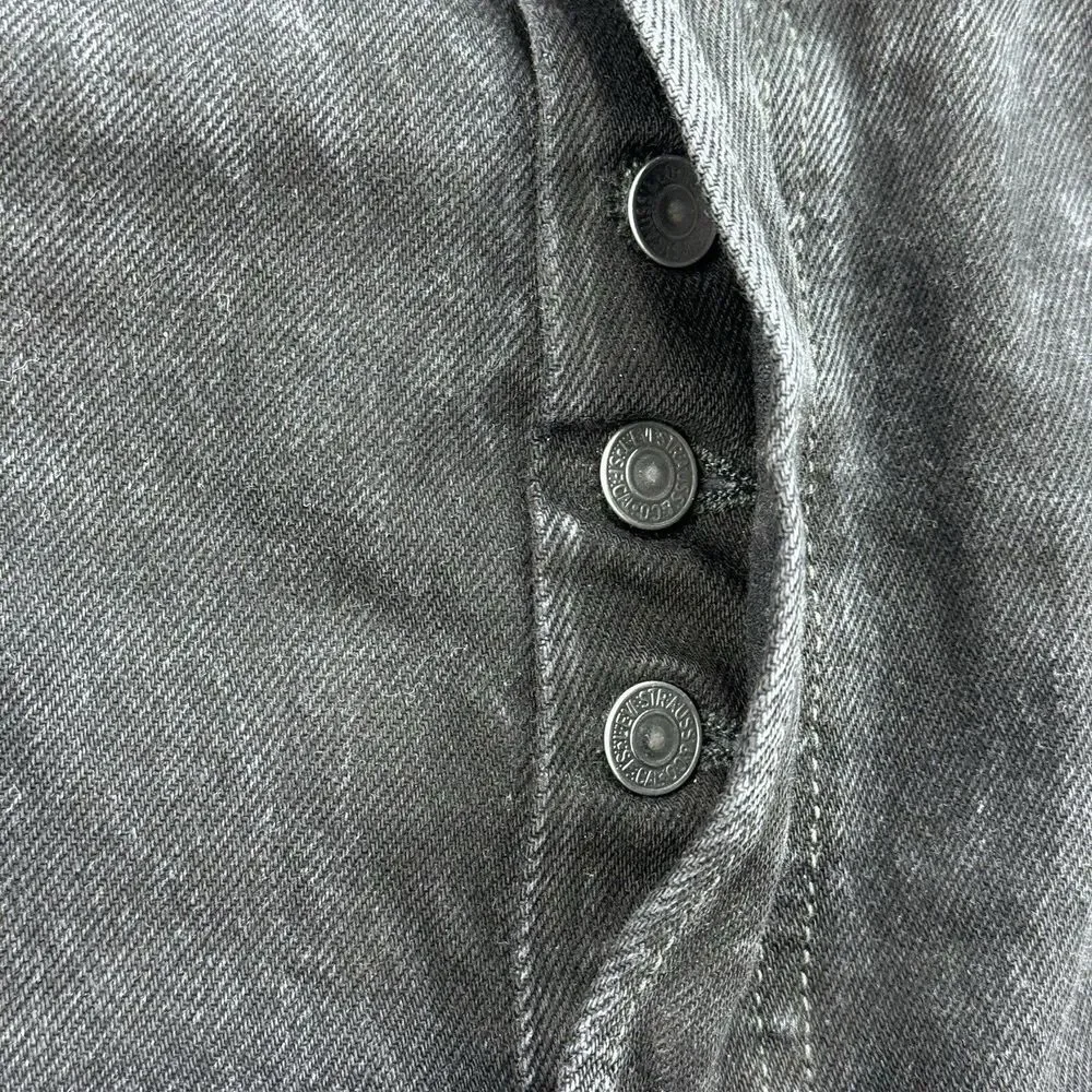 Levis 501 Jeans VTG‎ Men 42x32 Black Straight Button Fly Denim